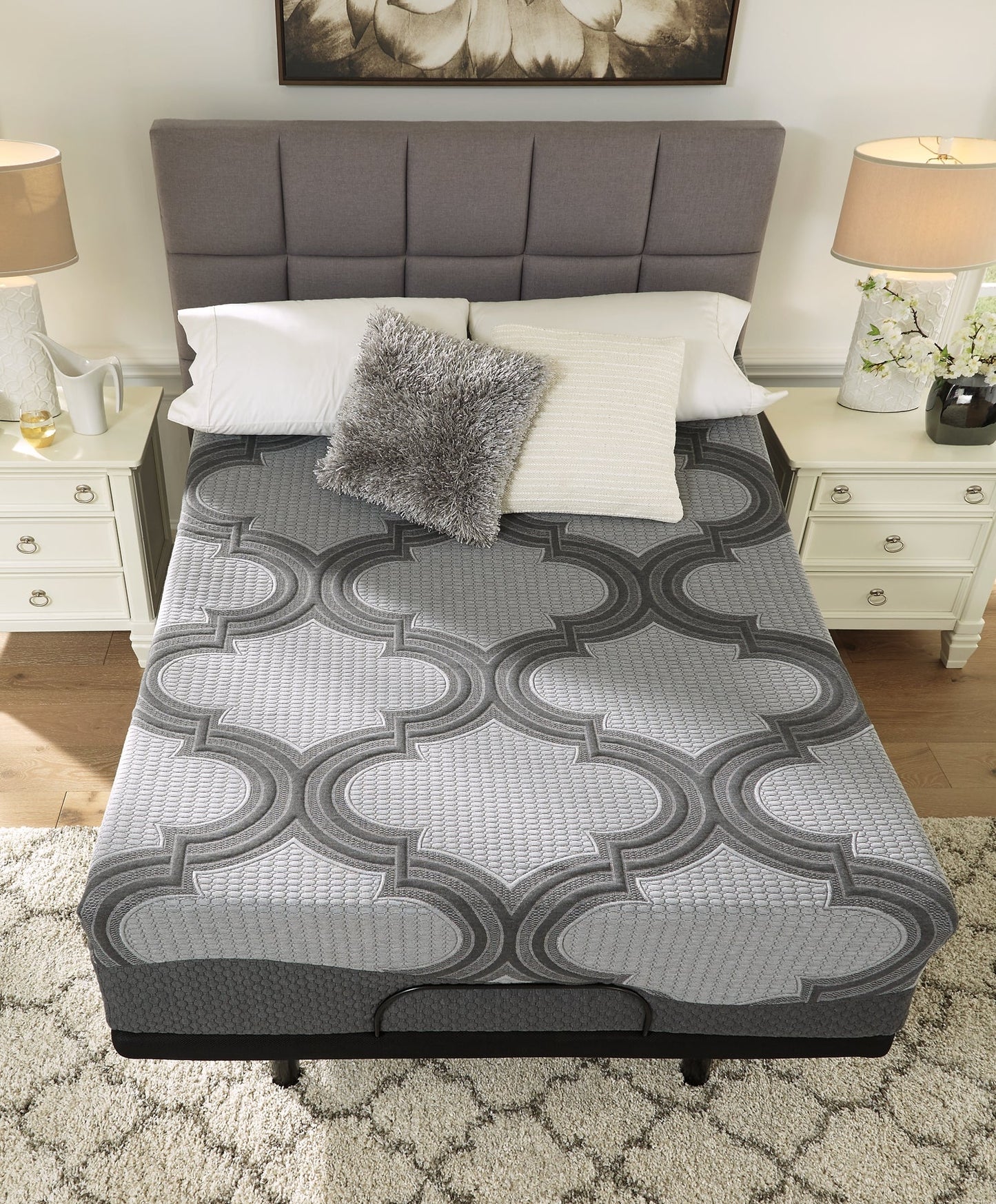 14 Inch Ashley Hybrid Mattress with Adjustable Base Rent Wise Rent To Own Jacksonville, Florida
