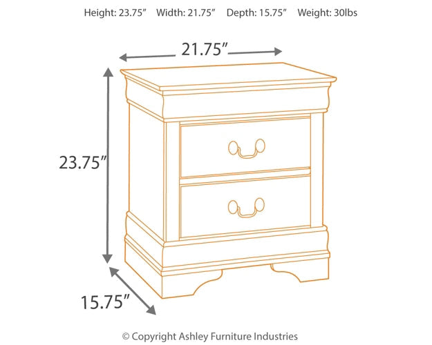 Alisdair Two Drawer Night Stand Rent Wise Rent To Own Jacksonville, Florida