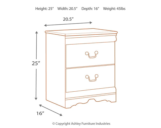 Anarasia Two Drawer Night Stand Rent Wise Rent To Own Jacksonville, Florida