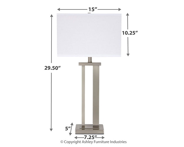 Aniela Metal Table Lamp (2/CN) Rent Wise Rent To Own Jacksonville, Florida