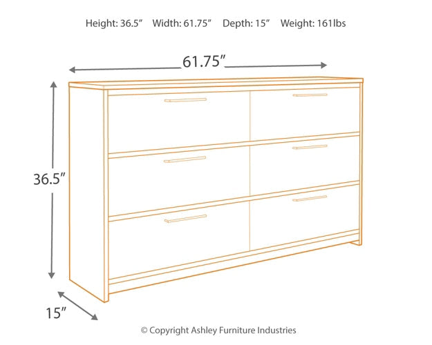 Baystorm Six Drawer Dresser Rent Wise Rent To Own Jacksonville, Florida