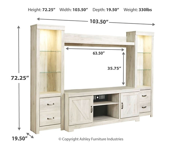 Bellaby 4-Piece Entertainment Center Rent Wise Rent To Own Jacksonville, Florida