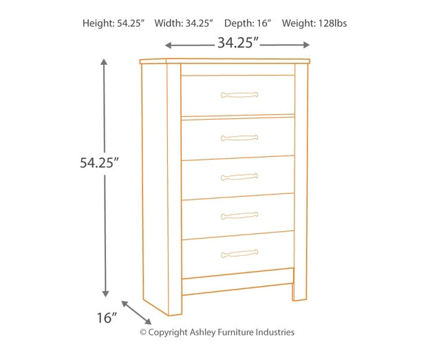 Bellaby Five Drawer Chest Rent Wise Rent To Own Jacksonville, Florida