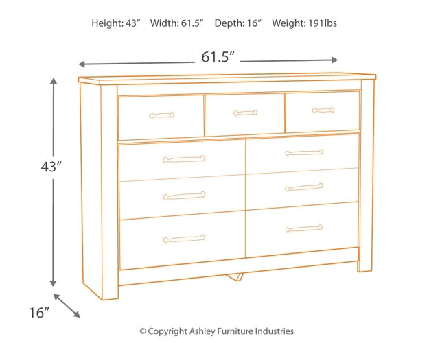 Bellaby Seven Drawer Dresser Rent Wise Rent To Own Jacksonville, Florida