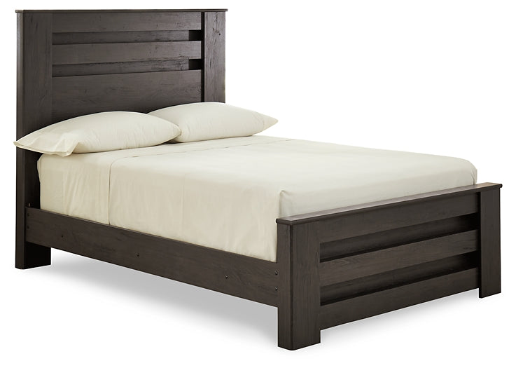 Brinxton Full Panel Bed with Mirrored Dresser and 2 Nightstands Rent Wise Rent To Own Jacksonville, Florida