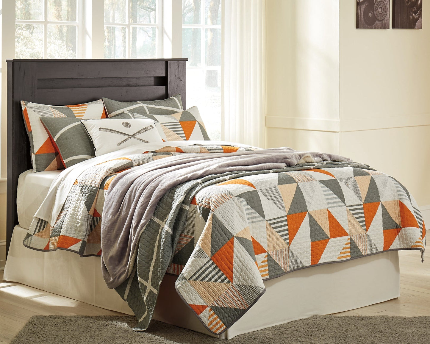 Brinxton Full Panel Headboard with Mirrored Dresser Rent Wise Rent To Own Jacksonville, Florida