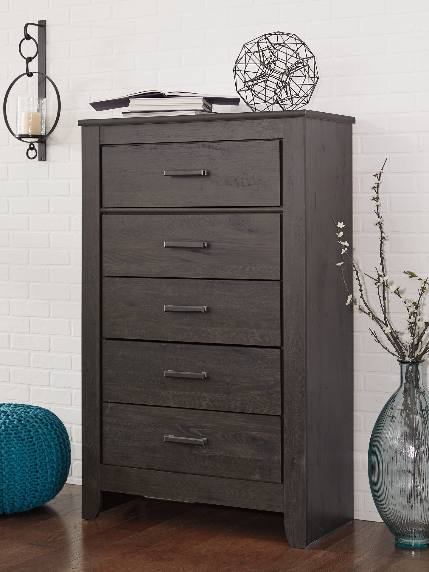 Brinxton Queen/Full Panel Headboard with Mirrored Dresser and Chest Rent Wise Rent To Own Jacksonville, Florida