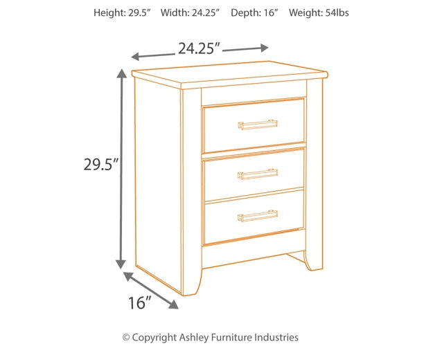 Brinxton Two Drawer Night Stand Rent Wise Rent To Own Jacksonville, Florida