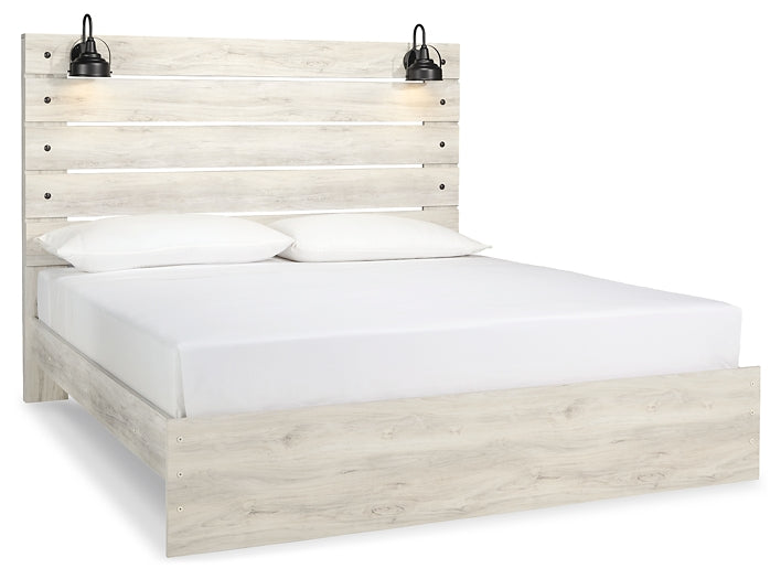 Cambeck King Panel Bed with Mirrored Dresser and 2 Nightstands Rent Wise Rent To Own Jacksonville, Florida