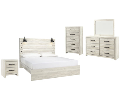 Cambeck Queen Panel Bed with Mirrored Dresser, Chest and Nightstand Rent Wise Rent To Own Jacksonville, Florida