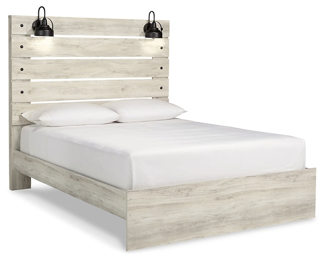 Cambeck Queen Panel Bed with Mirrored Dresser and Nightstand Rent Wise Rent To Own Jacksonville, Florida
