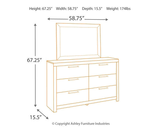 Derekson Dresser and Mirror Rent Wise Rent To Own Jacksonville, Florida