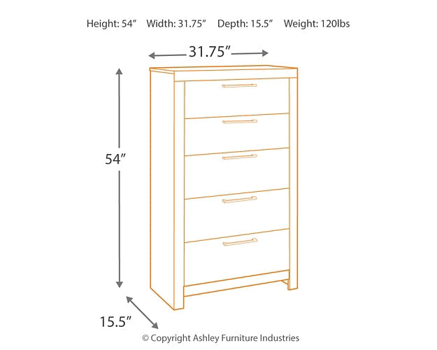 Derekson Five Drawer Chest Rent Wise Rent To Own Jacksonville, Florida