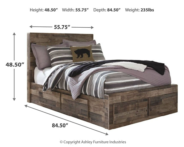 Derekson Full Panel Bed with 6 Storage Drawers with Mirrored Dresser and Chest Rent Wise Rent To Own Jacksonville, Florida