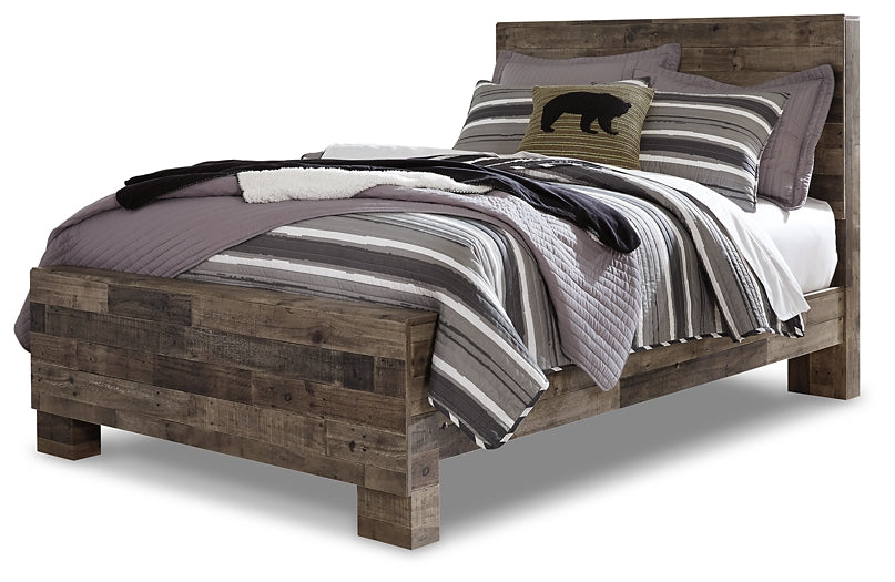 Derekson Full Panel Bed with Mirrored Dresser and 2 Nightstands Rent Wise Rent To Own Jacksonville, Florida