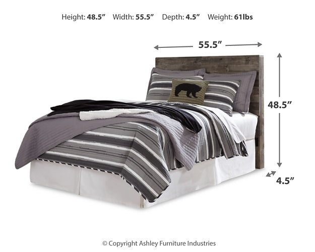 Derekson Full Panel Headboard with Mirrored Dresser and 2 Nightstands Rent Wise Rent To Own Jacksonville, Florida