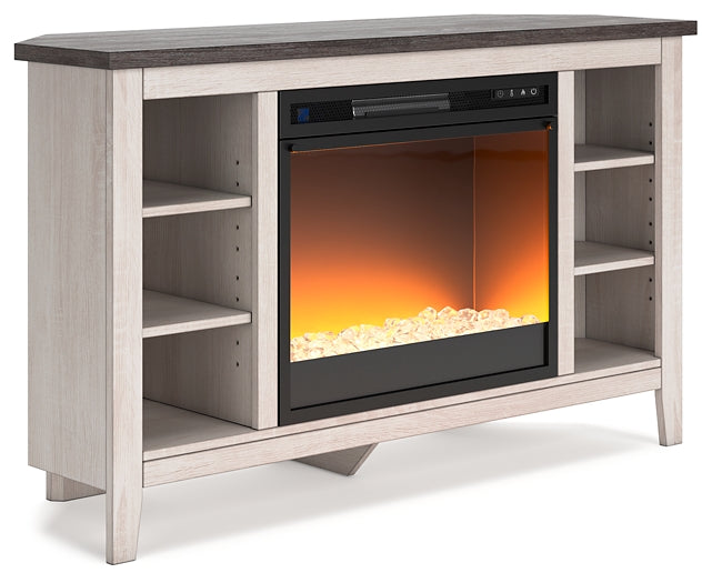 Dorrinson Corner TV Stand with Electric Fireplace Rent Wise Rent To Own Jacksonville, Florida