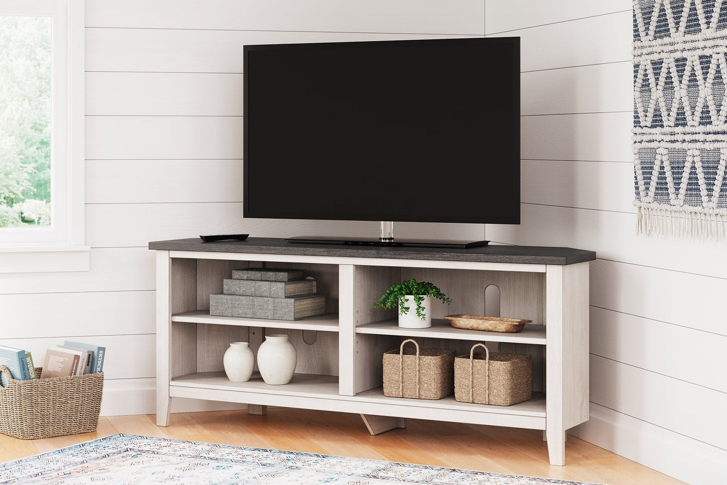 Dorrinson Medium Corner TV Stand Rent Wise Rent To Own Jacksonville, Florida