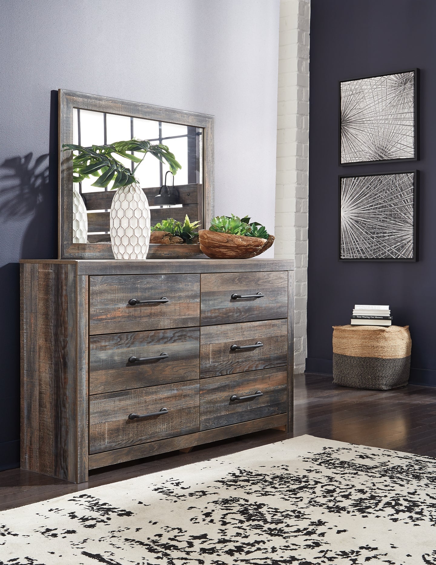 Drystan Full Bookcase Bed with 2 Storage Drawers with Mirrored Dresser Rent Wise Rent To Own Jacksonville, Florida