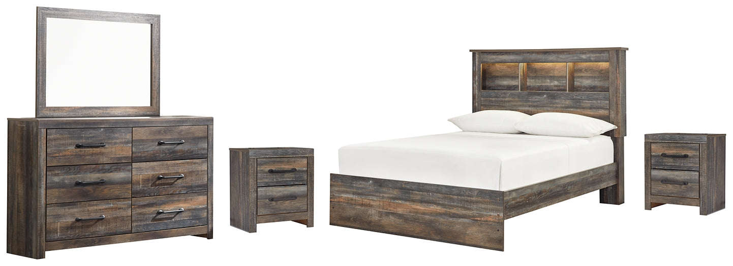 Drystan Full Bookcase Bed with Mirrored Dresser and 2 Nightstands Rent Wise Rent To Own Jacksonville, Florida