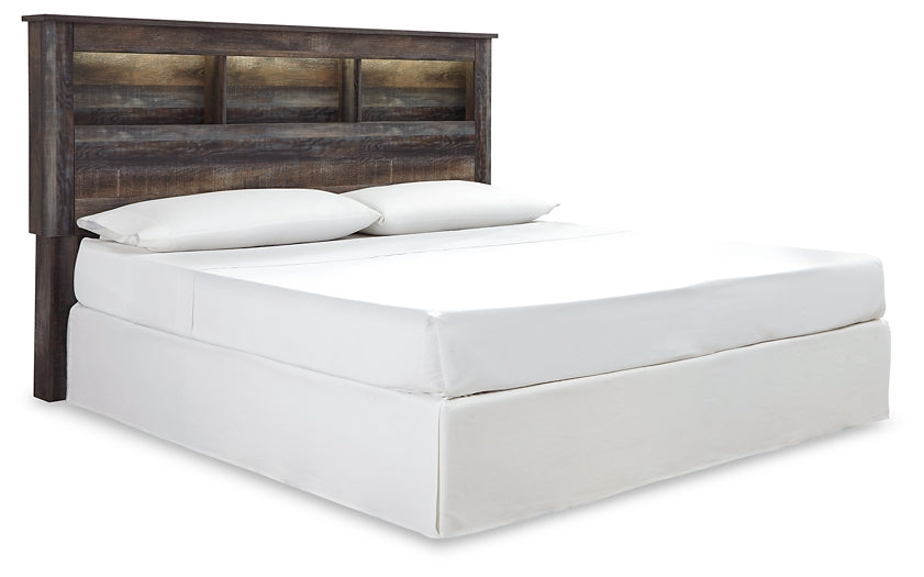 Drystan King/California King Bookcase Headboard with Mirrored Dresser, Chest and 2 Nightstands Rent Wise Rent To Own Jacksonville, Florida