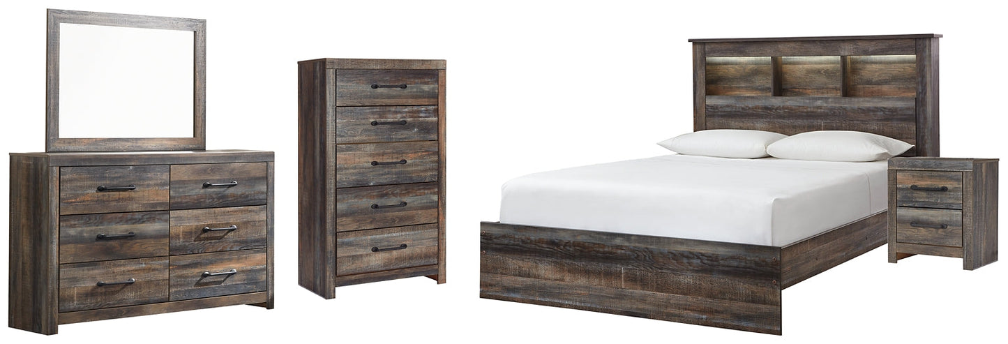 Drystan Queen Bookcase Bed with Mirrored Dresser, Chest and Nightstand Rent Wise Rent To Own Jacksonville, Florida