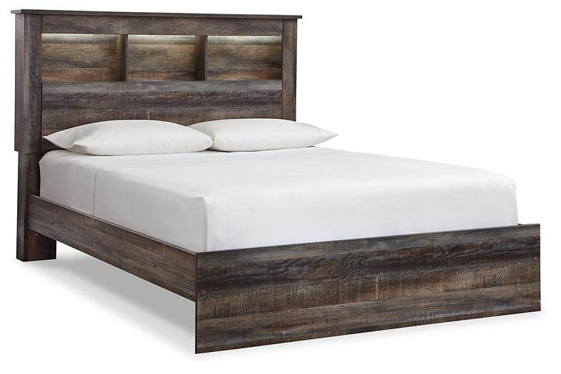 Drystan Queen Bookcase Bed with Mirrored Dresser, Chest and Nightstand Rent Wise Rent To Own Jacksonville, Florida