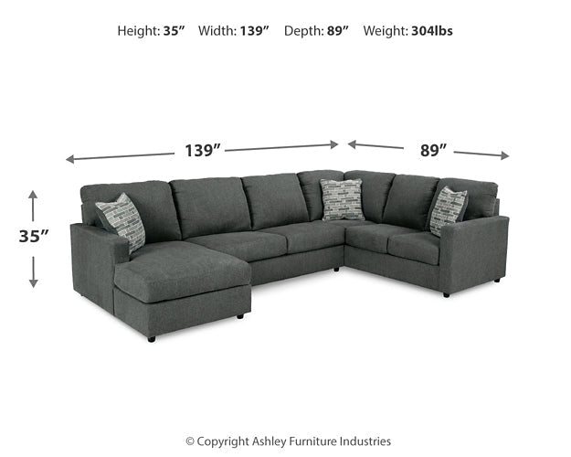 Edenfield 3-Piece Sectional with Ottoman Rent Wise Rent To Own Jacksonville, Florida