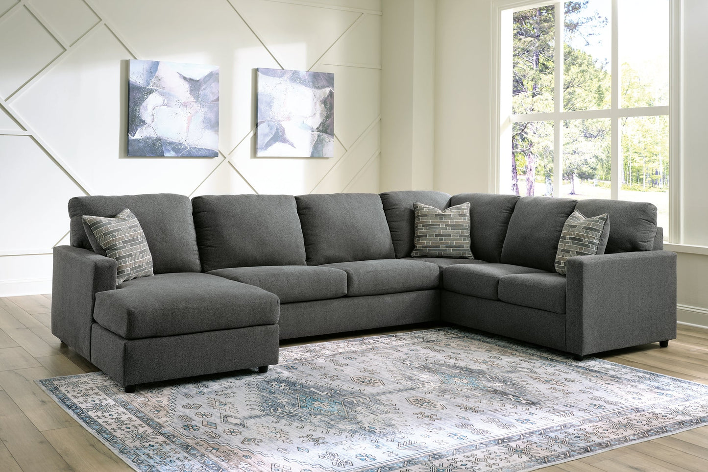 Edenfield 3-Piece Sectional with Ottoman Rent Wise Rent To Own Jacksonville, Florida