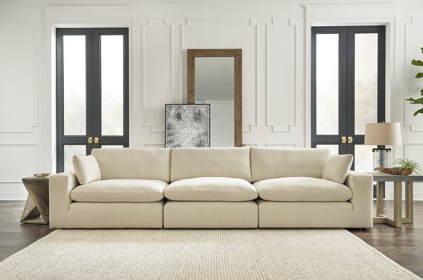Elyza 3-Piece Sectional with Ottoman Rent Wise Rent To Own Jacksonville, Florida