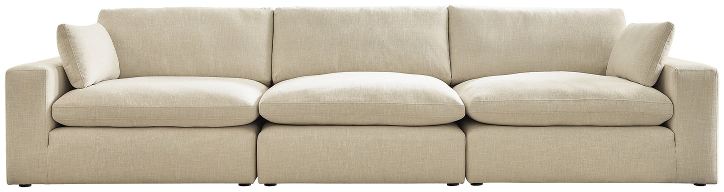 Elyza 3-Piece Sectional with Ottoman Rent Wise Rent To Own Jacksonville, Florida