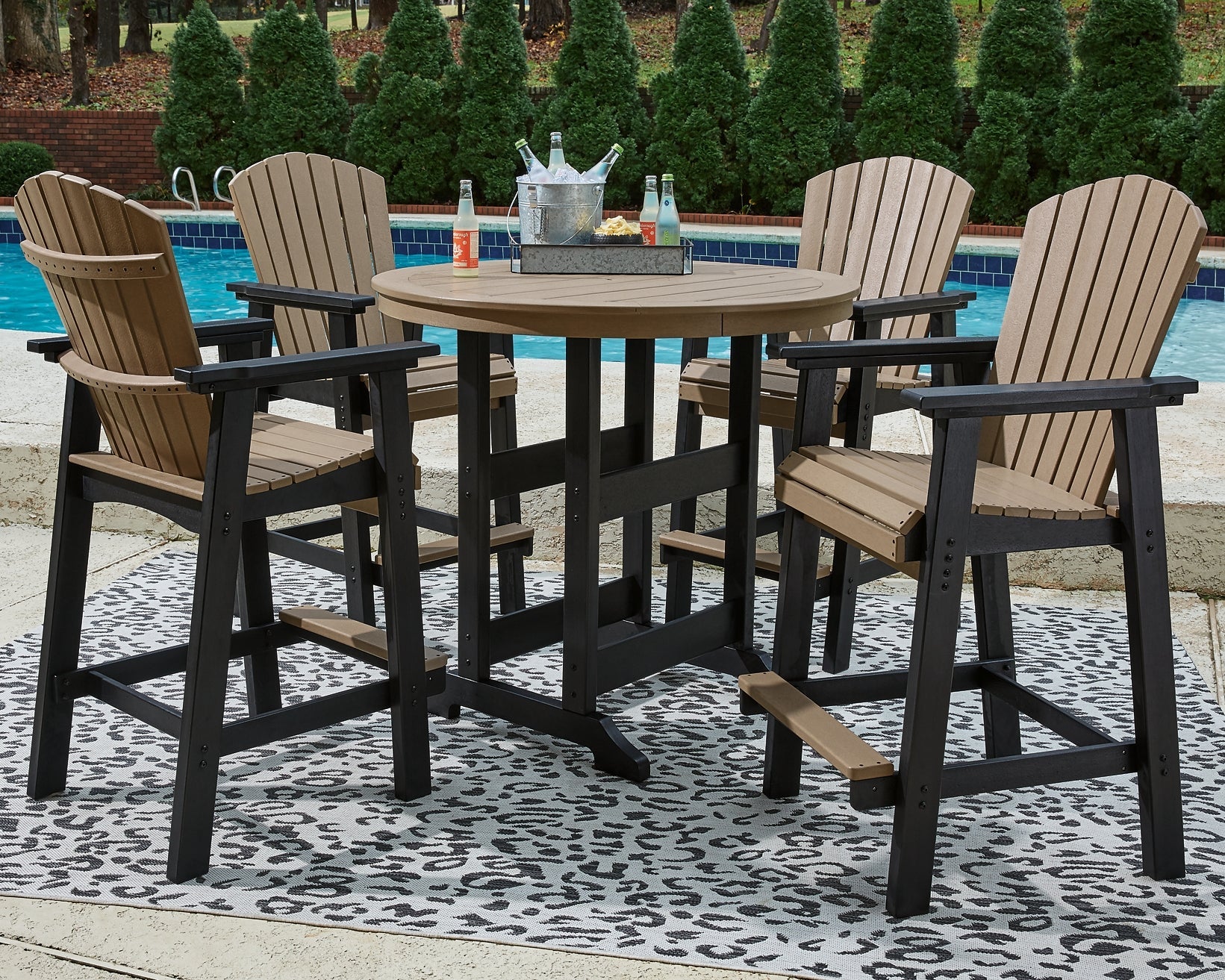 Fairen Trail Outdoor Bar Table and 4 Barstools Rent Wise Rent To Own Jacksonville, Florida