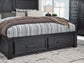 Foyland California King Panel Storage Bed with Mirrored Dresser, Chest and Nightstand Rent Wise Rent To Own Jacksonville, Florida