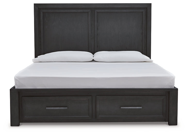Foyland California King Panel Storage Bed with Mirrored Dresser Rent Wise Rent To Own Jacksonville, Florida