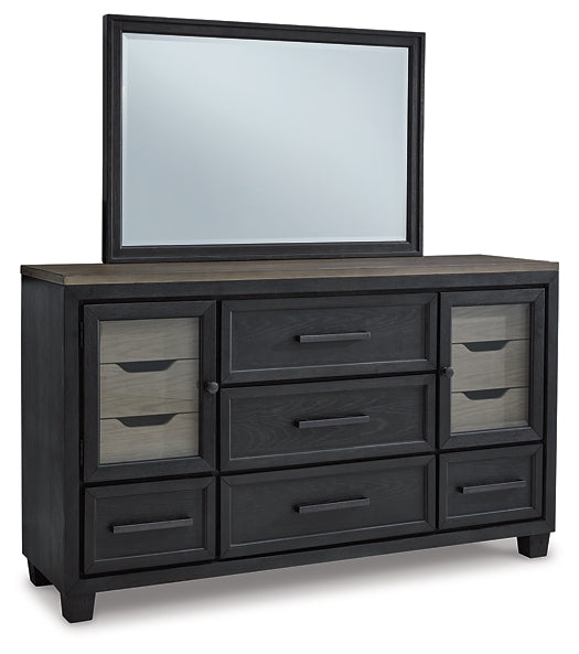 Foyland California King Panel Storage Bed with Mirrored Dresser and Chest Rent Wise Rent To Own Jacksonville, Florida