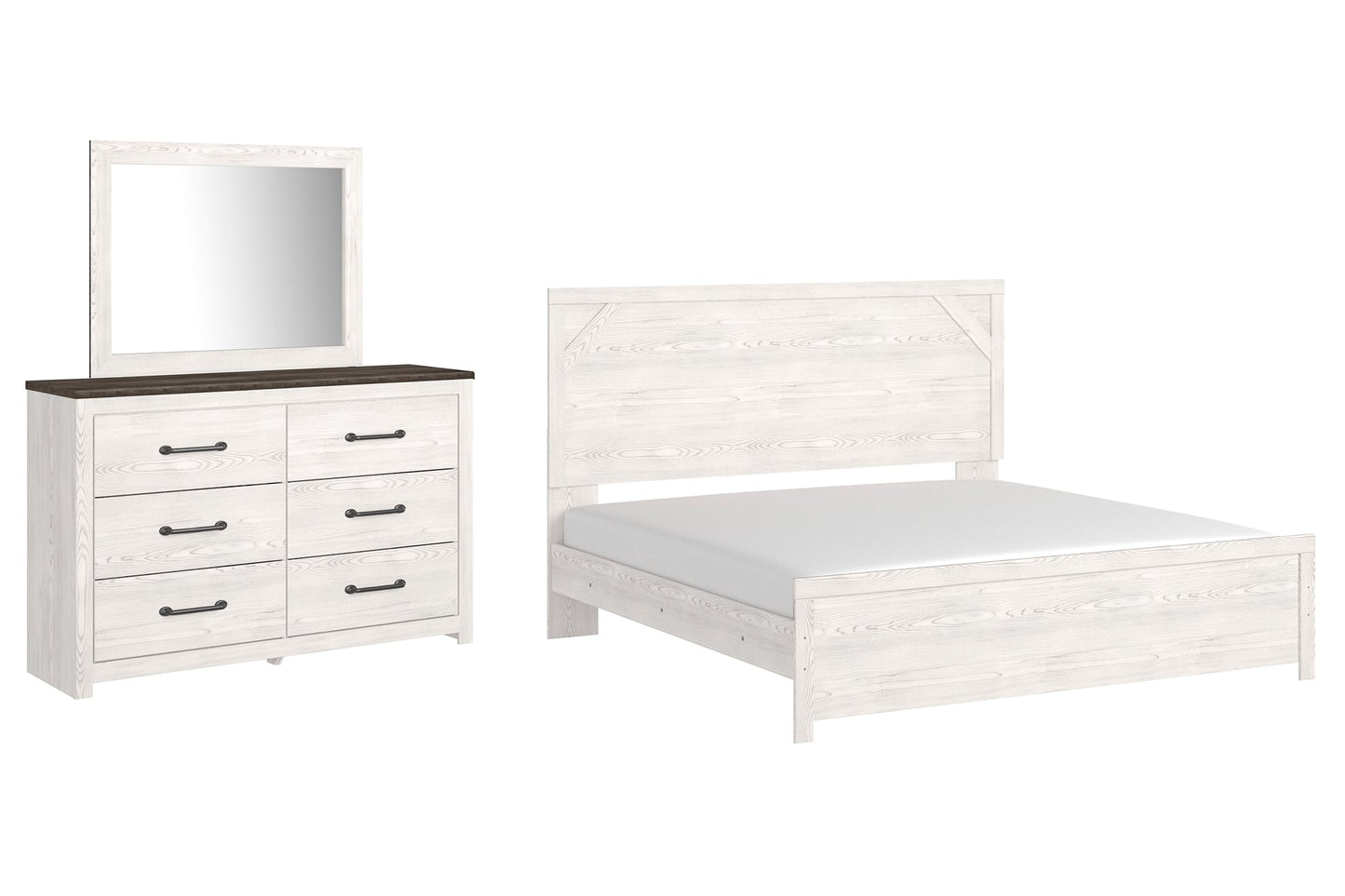 Gerridan King Panel Bed with Mirrored Dresser Rent Wise Rent To Own Jacksonville, Florida
