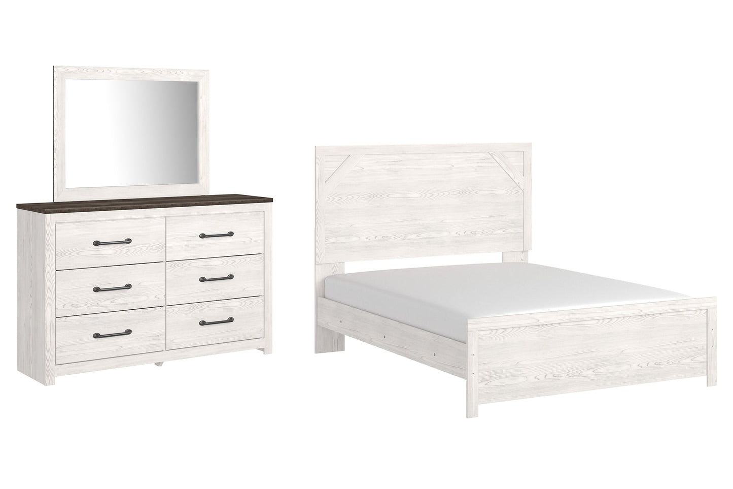 Gerridan Queen Panel Bed with Mirrored Dresser Rent Wise Rent To Own Jacksonville, Florida