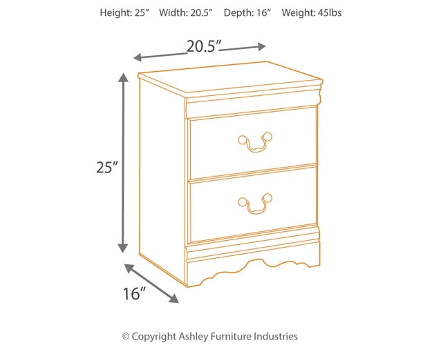 Huey Vineyard Two Drawer Night Stand Rent Wise Rent To Own Jacksonville, Florida