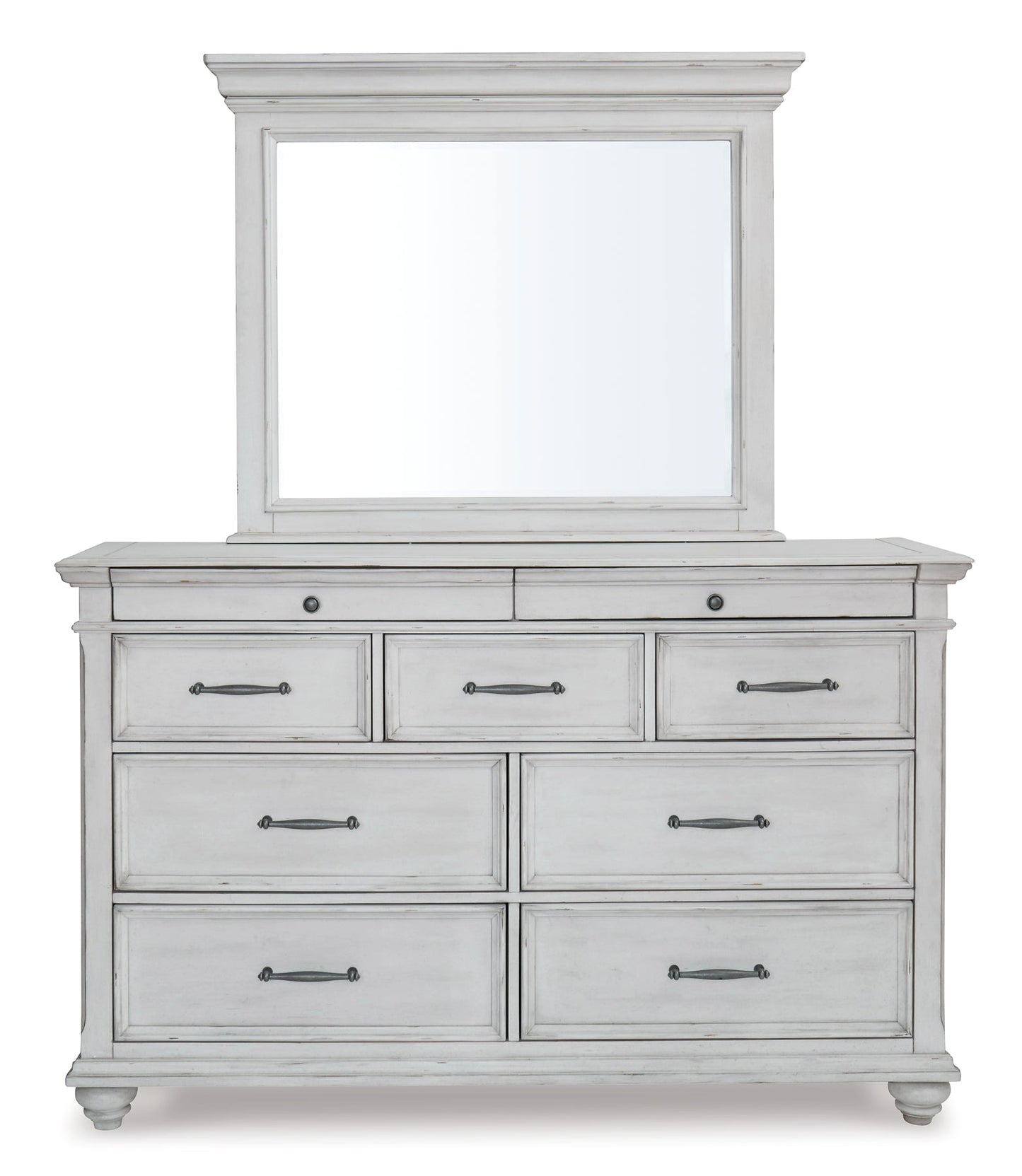 Kanwyn Queen Panel Bed with Mirrored Dresser, Chest and 2 Nightstands Rent Wise Rent To Own Jacksonville, Florida