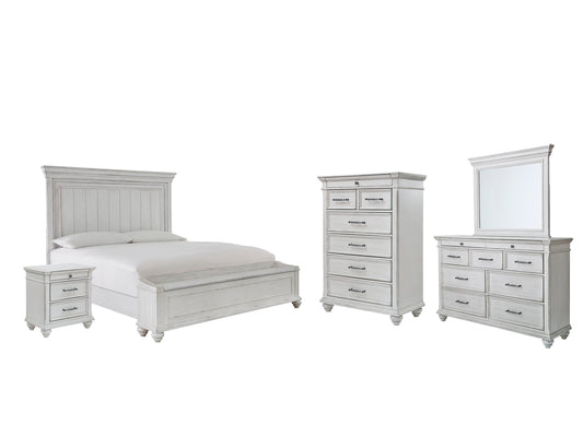 Kanwyn Queen Panel Bed with Storage with Mirrored Dresser, Chest and Nightstand Rent Wise Rent To Own Jacksonville, Florida