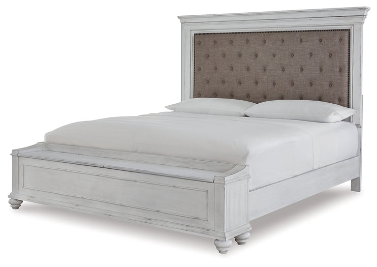 Kanwyn Queen Panel Bed with Storage with Mirrored Dresser and 2 Nightstands Rent Wise Rent To Own Jacksonville, Florida