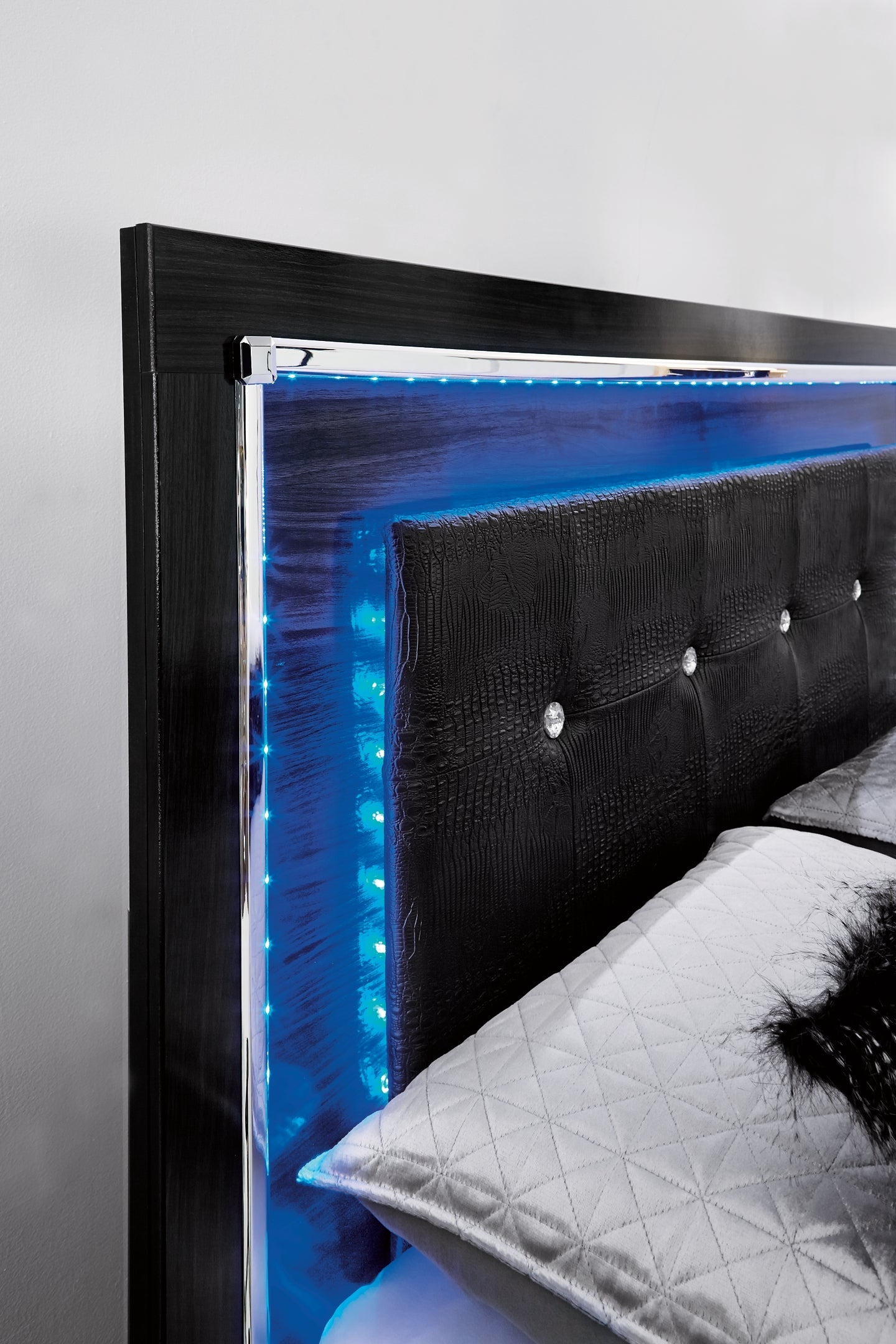 Kaydell Queen Panel Bed with Storage with Mirrored Dresser, Chest and Nightstand Rent Wise Rent To Own Jacksonville, Florida