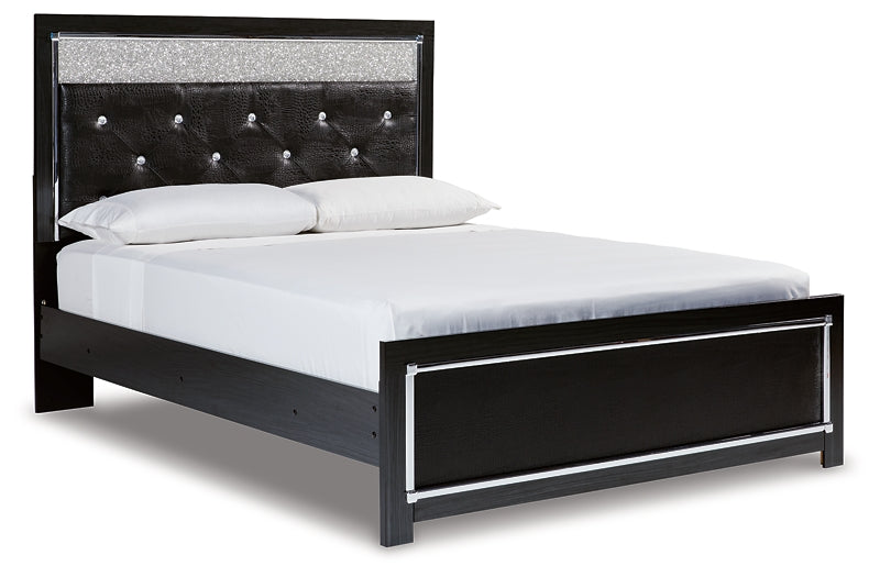 Kaydell Queen Upholstered Panel Bed with Mirrored Dresser, Chest and Nightstand Rent Wise Rent To Own Jacksonville, Florida