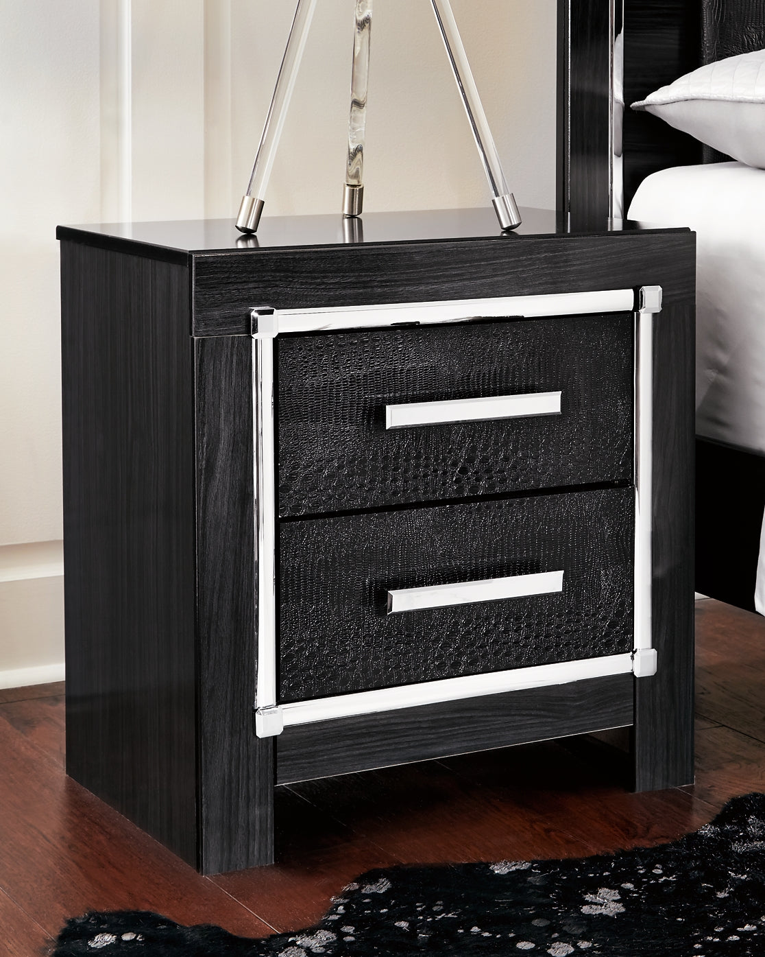 Kaydell Queen Upholstered Panel Storage Bed with Mirrored Dresser, Chest and Nightstand Rent Wise Rent To Own Jacksonville, Florida
