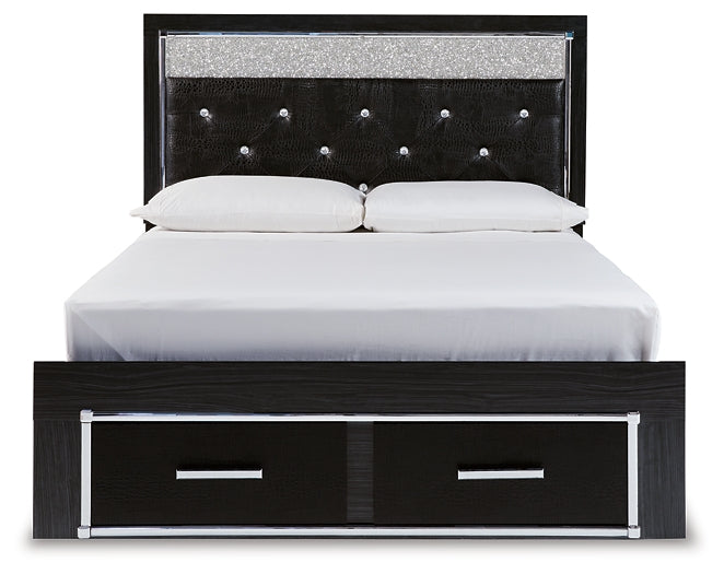 Kaydell Queen Upholstered Panel Storage Bed with Mirrored Dresser Rent Wise Rent To Own Jacksonville, Florida