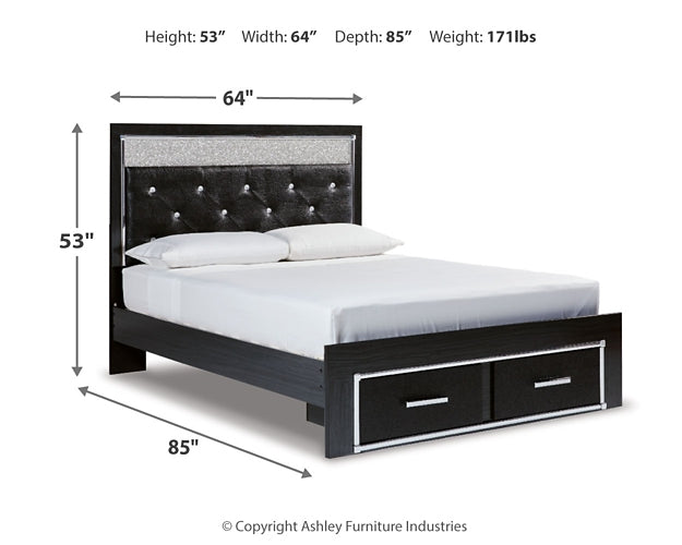 Kaydell Queen Upholstered Panel Storage Bed with Mirrored Dresser Rent Wise Rent To Own Jacksonville, Florida