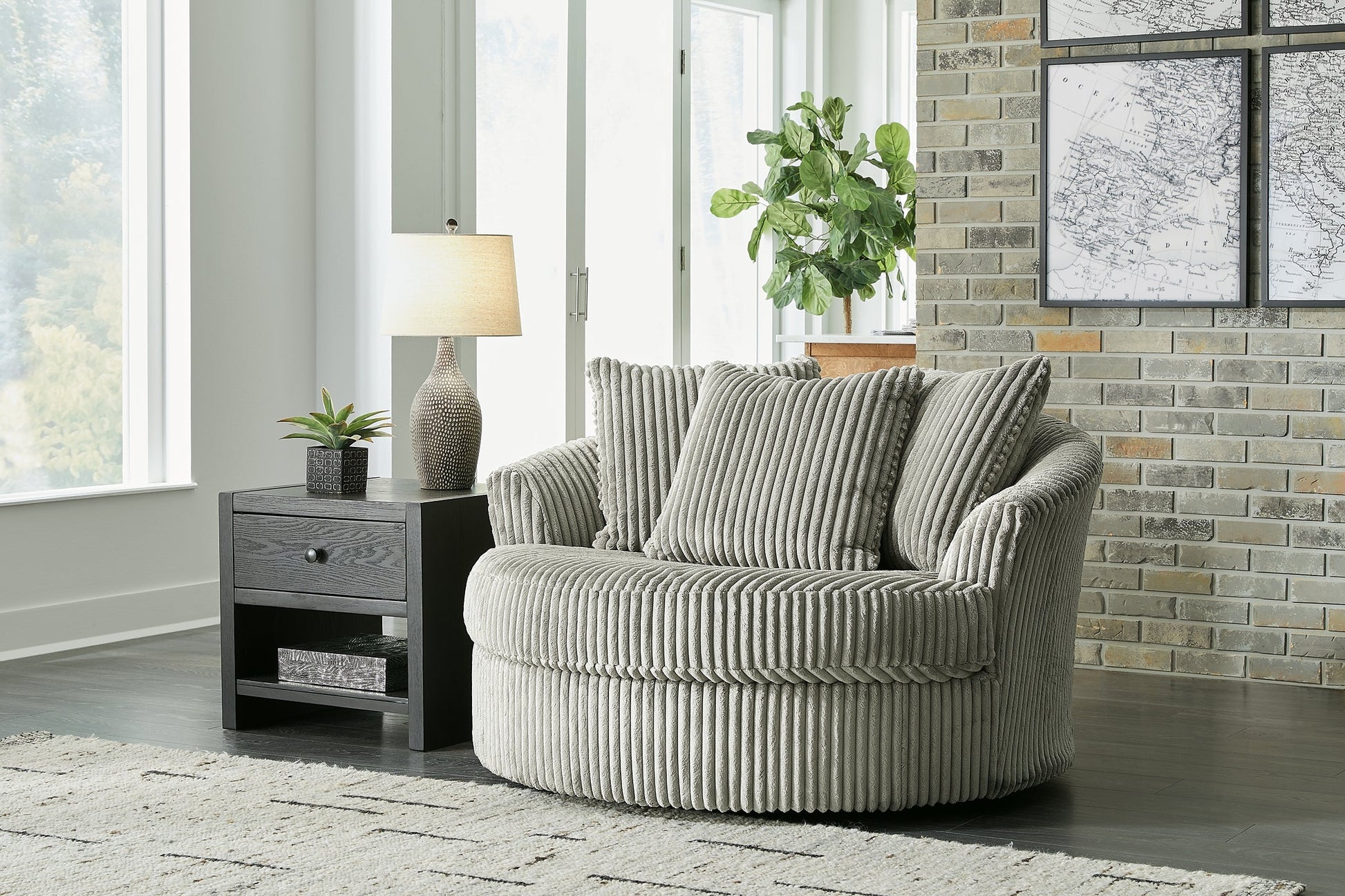 Lindyn Oversized Swivel Accent Chair Rent Wise Rent To Own Jacksonville, Florida