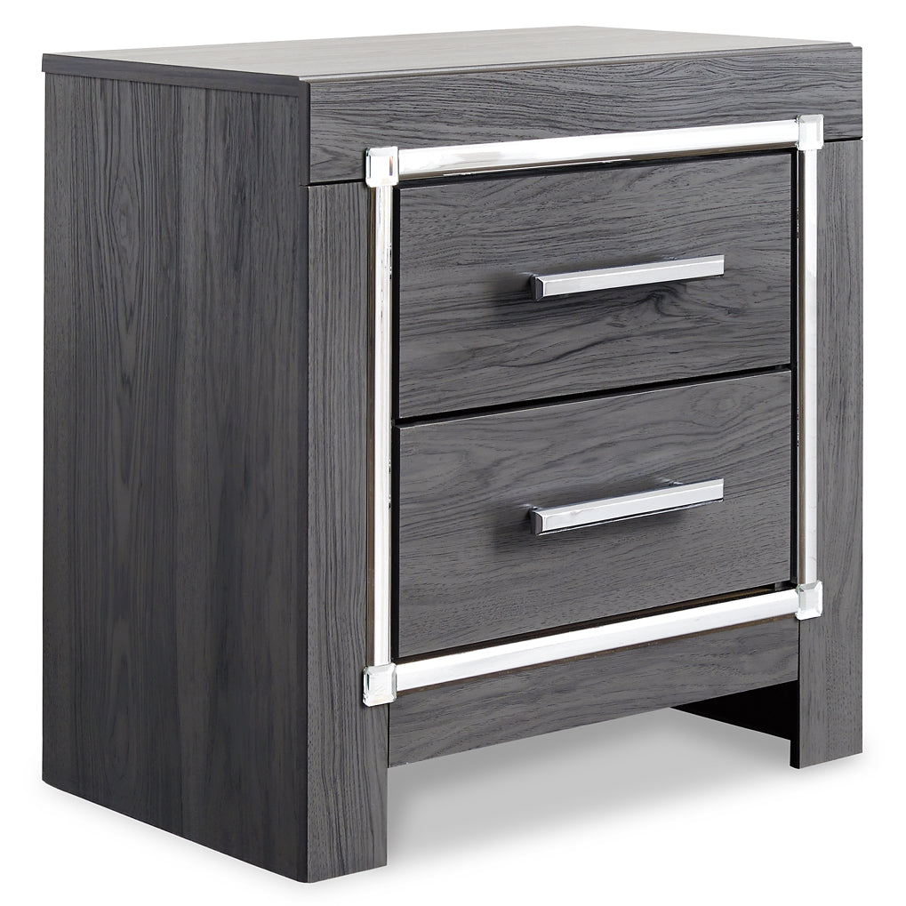 Lodanna Queen Panel Bed with 2 Storage Drawers with Mirrored Dresser, Chest and Nightstand Rent Wise Rent To Own Jacksonville, Florida