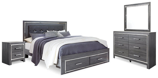 Lodanna Queen Panel Bed with Mirrored Dresser and Nightstand Rent Wise Rent To Own Jacksonville, Florida