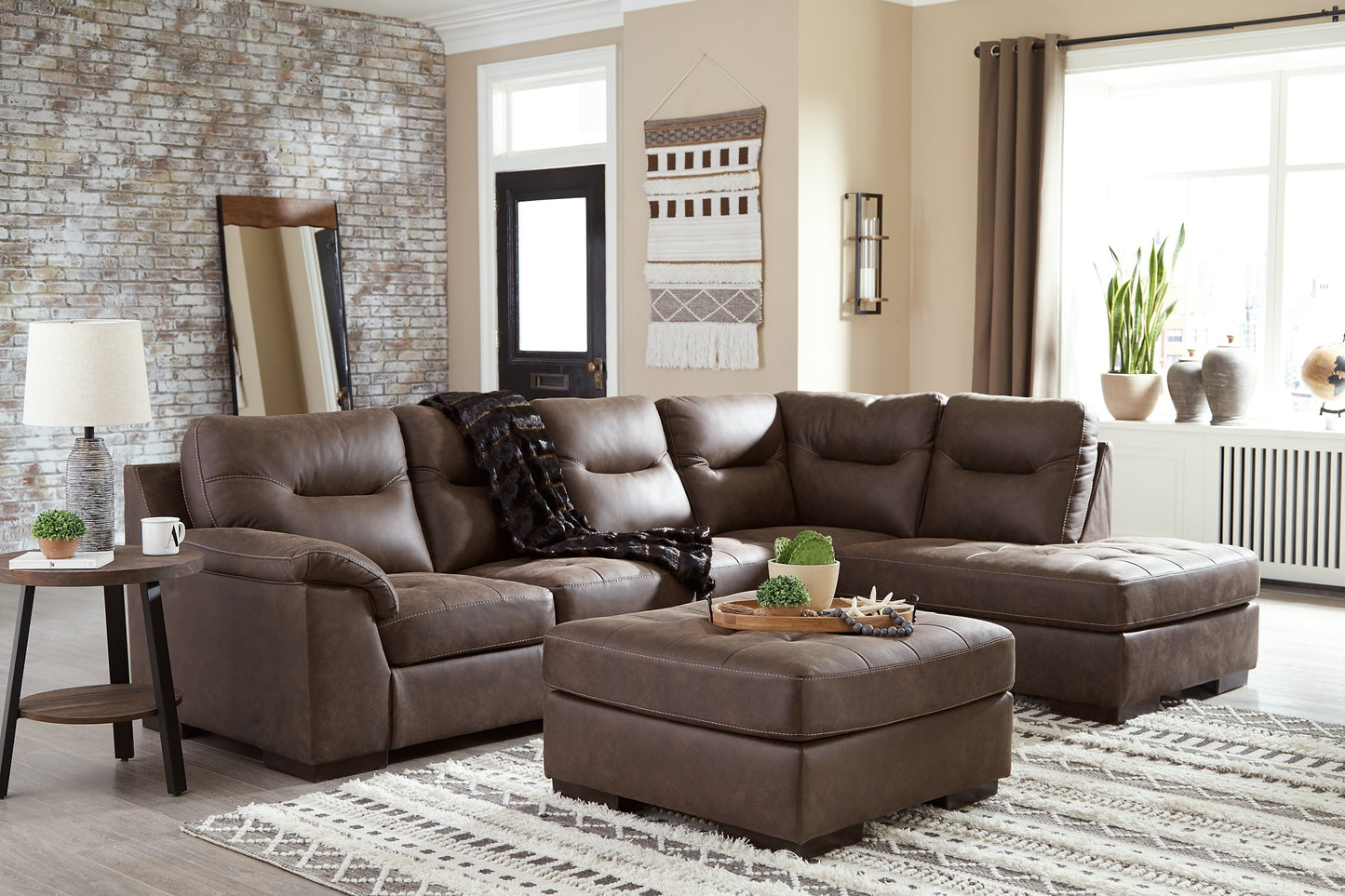 Maderla 2-Piece Sectional with Ottoman Rent Wise Rent To Own Jacksonville, Florida